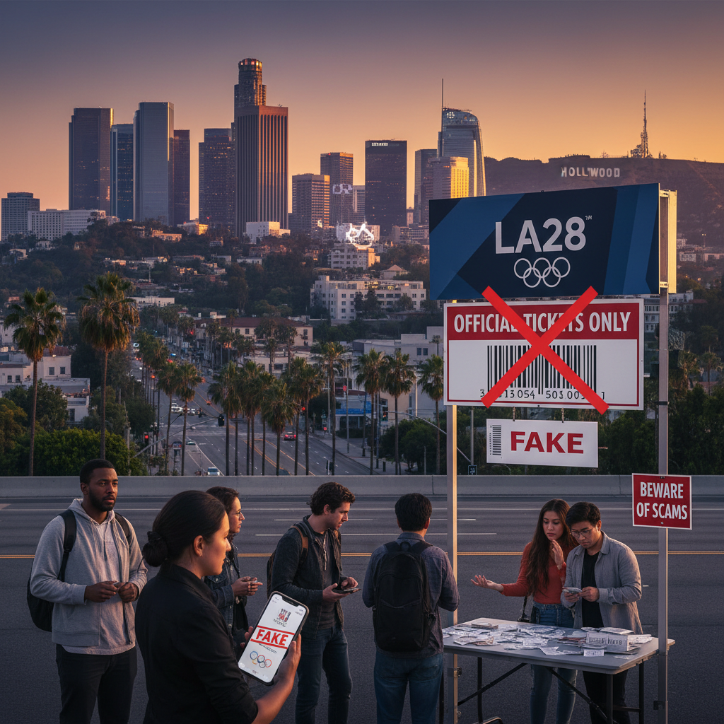 News illustration for: LA 2028 Olympics: California Warns Against Ticket Scams in Southern California in Los Angeles