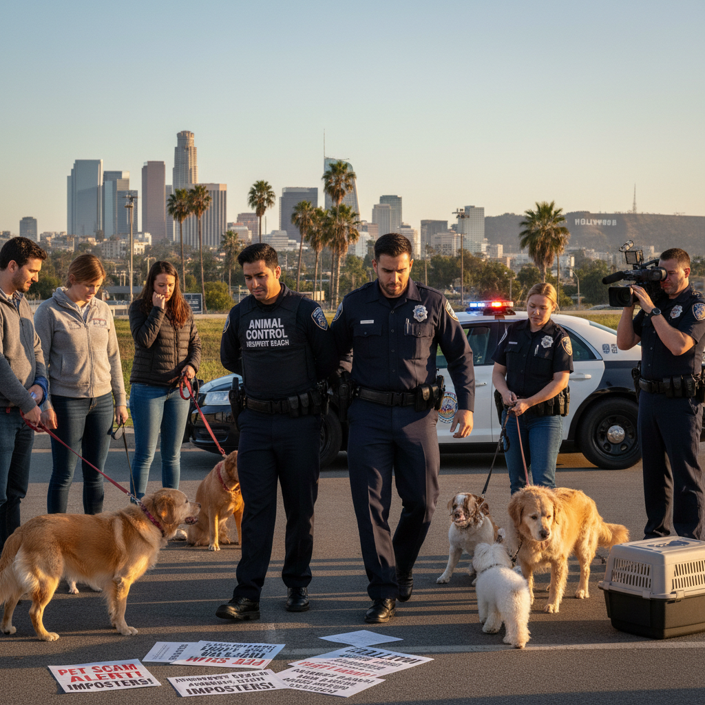News illustration for: Newport Beach Pet Scam Alert: Imposters Pose as Animal Control Officers in Los Angeles
