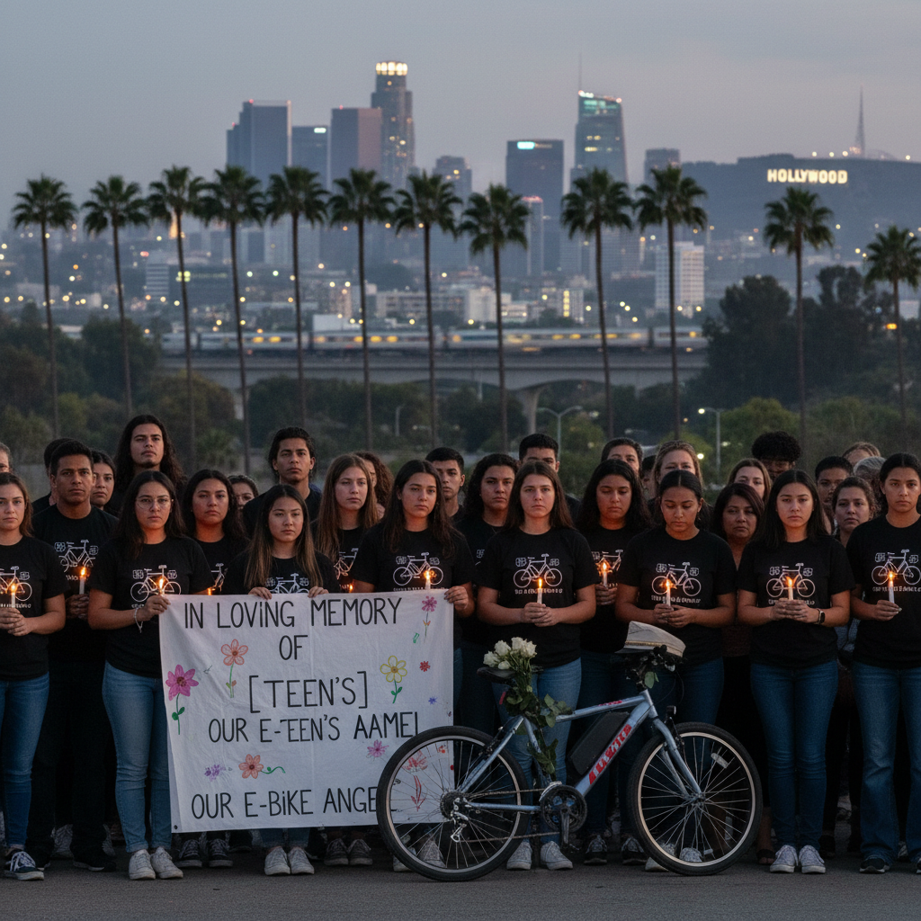 News illustration for: Simi Valley E-Bike Tragedy: Community Mourns Teen's Loss in Los Angeles