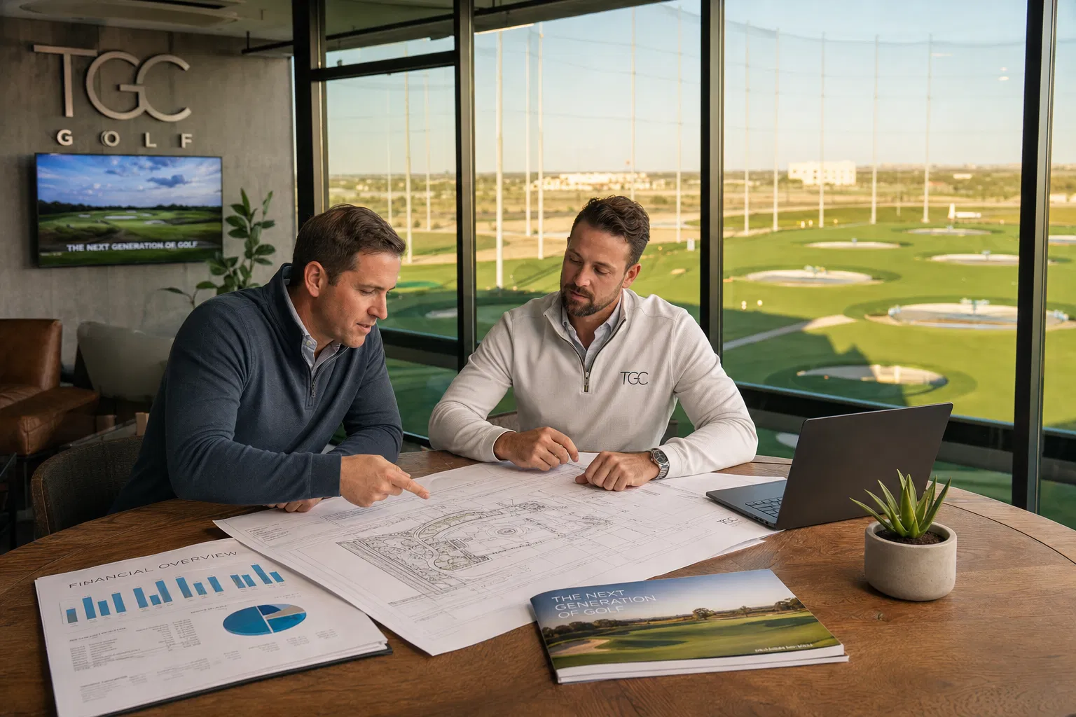Franchise partners reviewing plans
