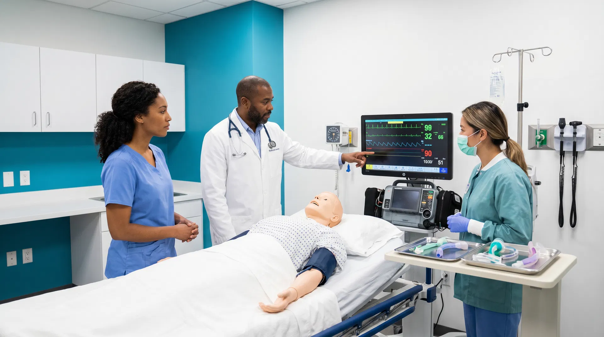 Healthcare professionals in clinical training