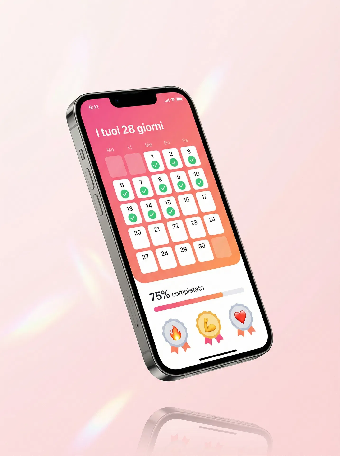 Calendario progressi – Percorso Donna Fitness