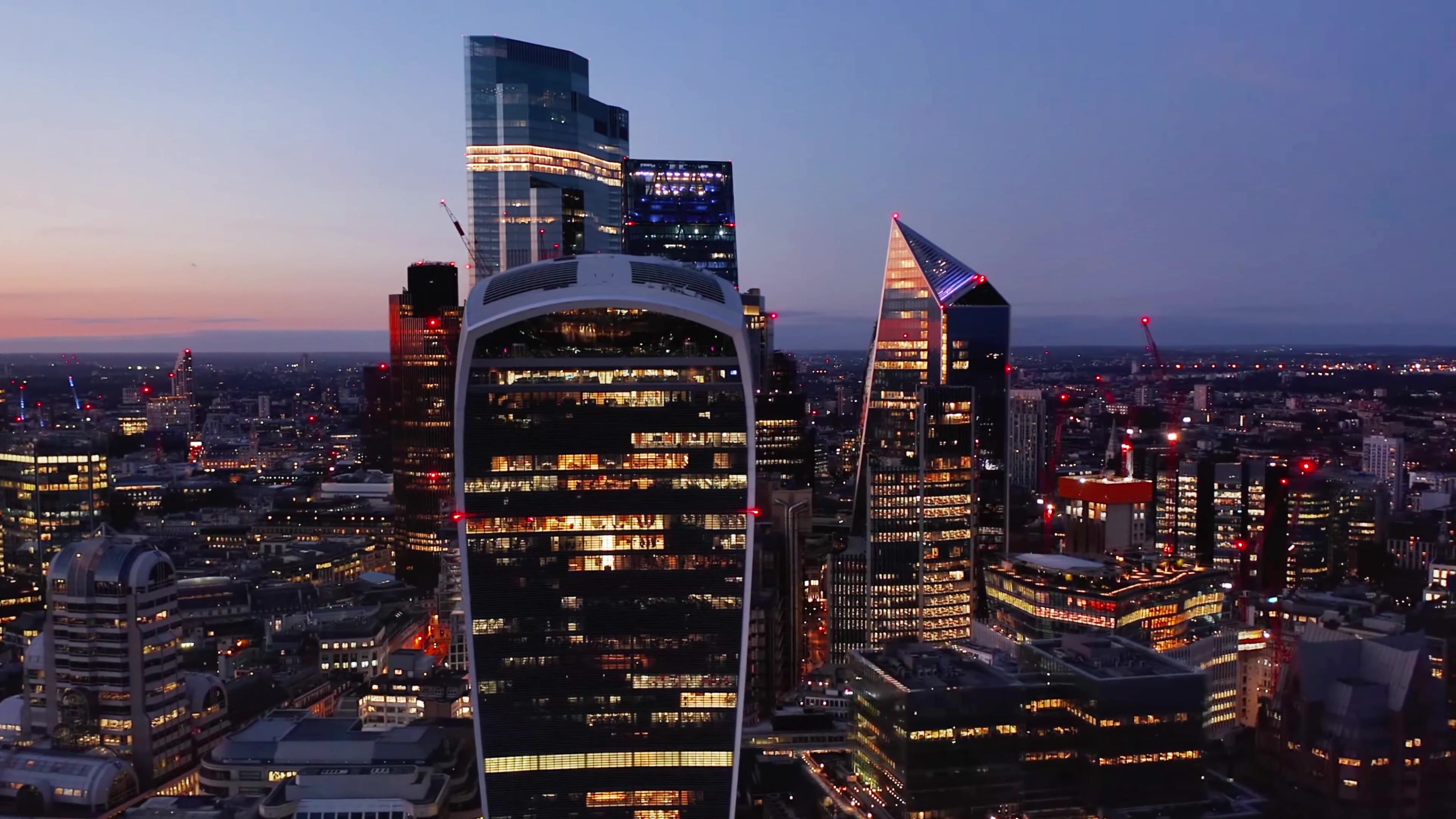 London skyline at dusk