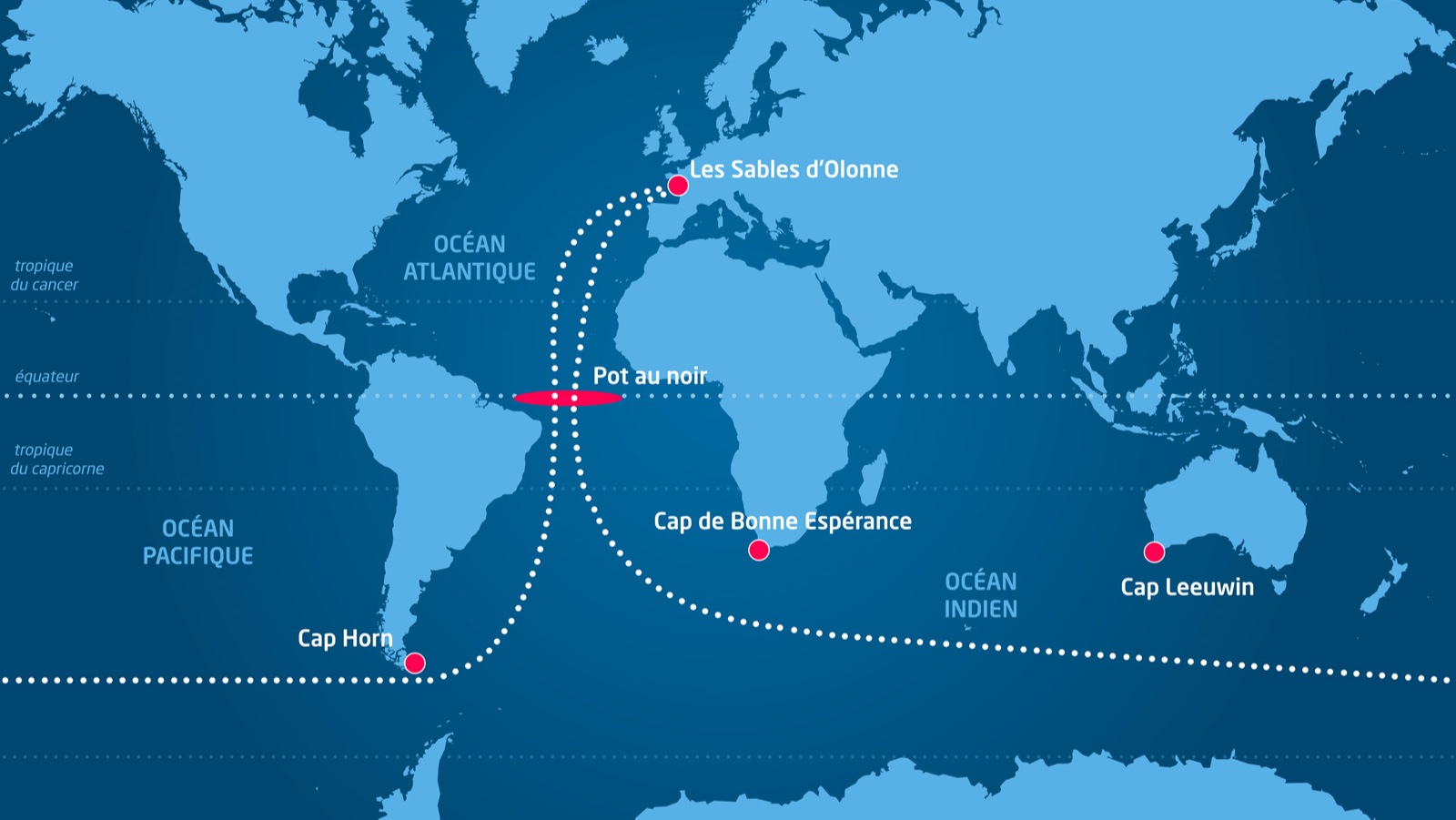 Vendée Globeヨットレース 世界一周ルートマップ - 48,000kmの冒険