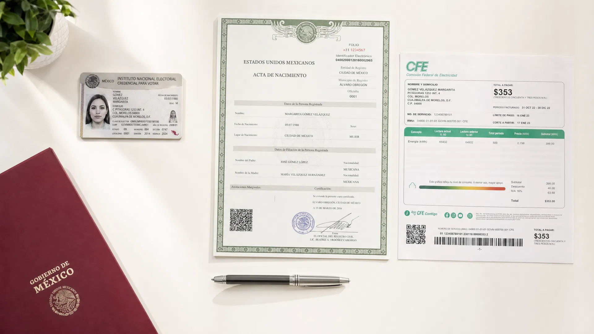 Documentos necesarios para el registro