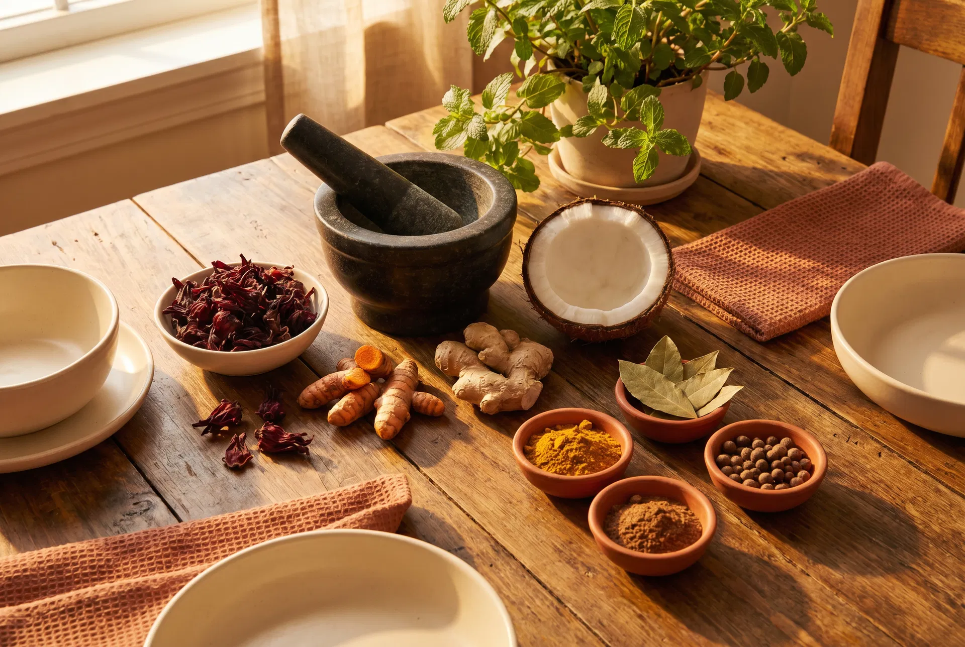 Guyanese kitchen herbs and spices