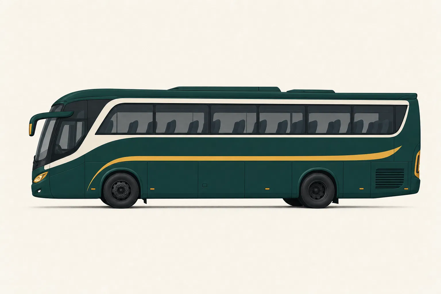 Ônibus moderno em ilustração editorial