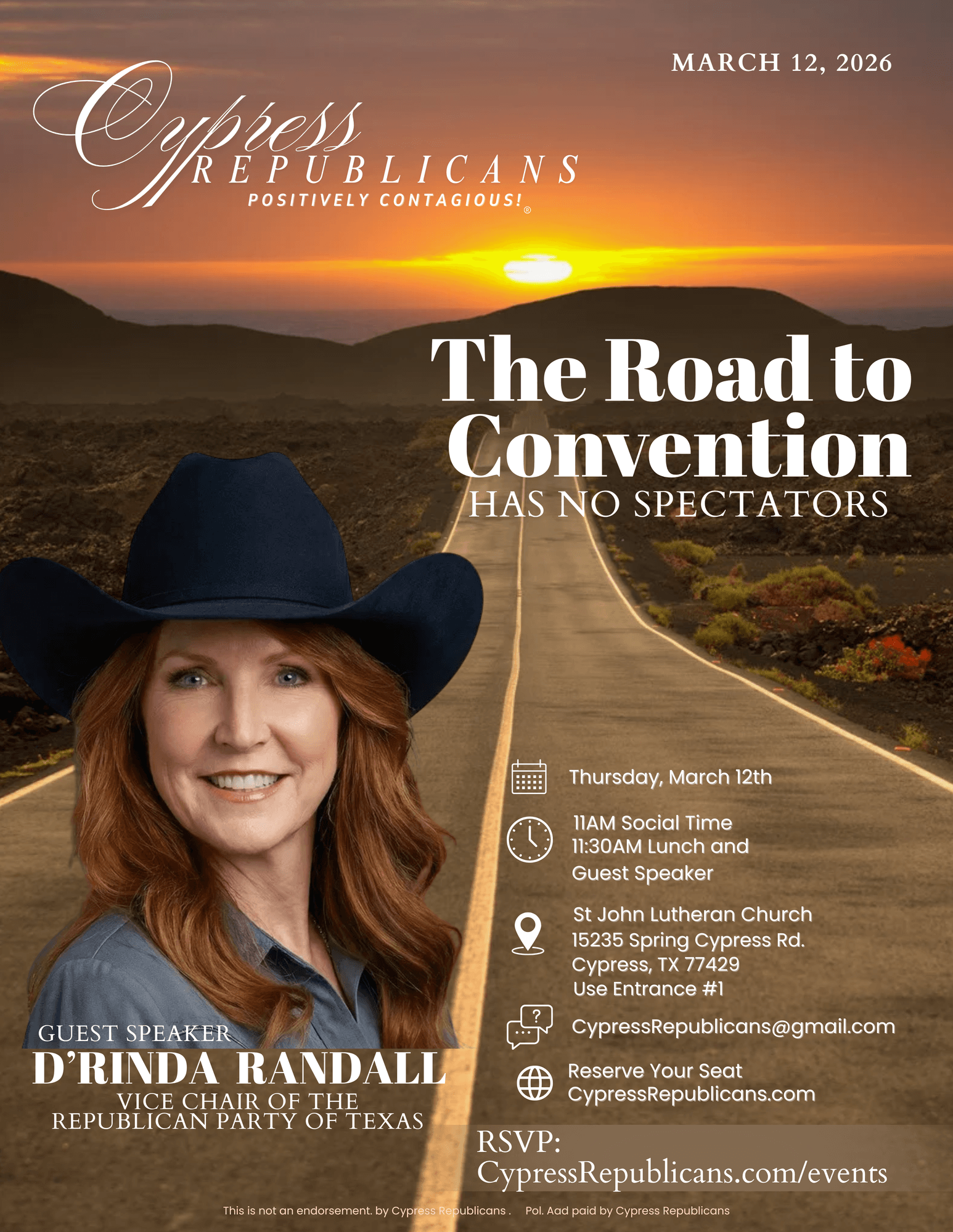 March 12th, 2026 Luncheon with D'rinda Randall