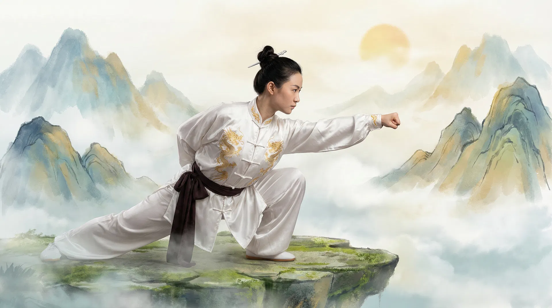 Female Martial Artist in Traditional Stance