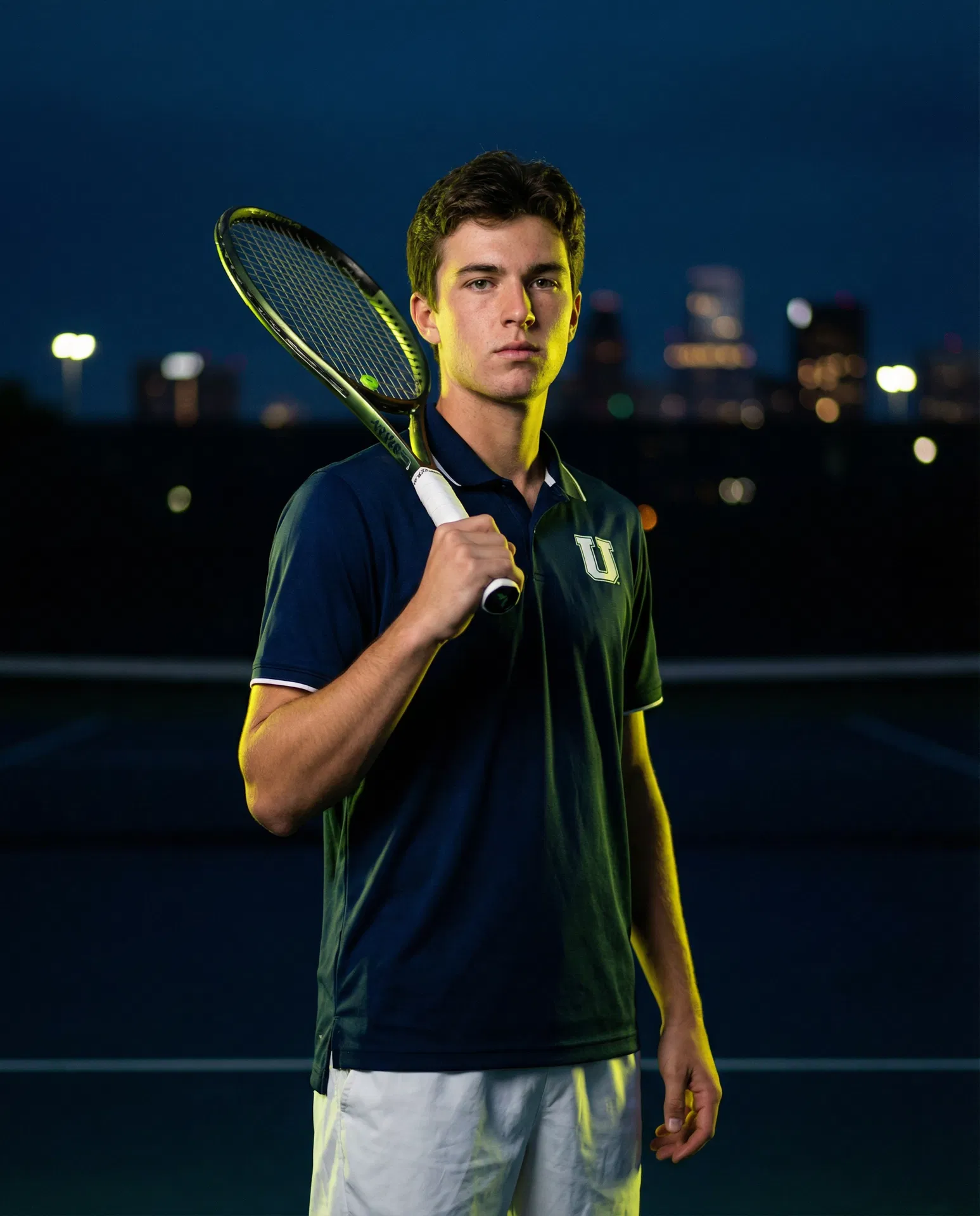 College tennis player portrait