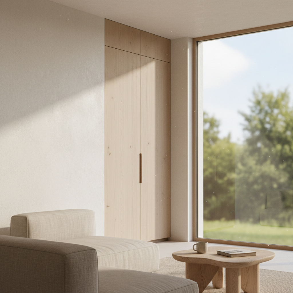 现代极简侘寂风客厅：低饱和度留白，打造治愈系精神栖所 - 3