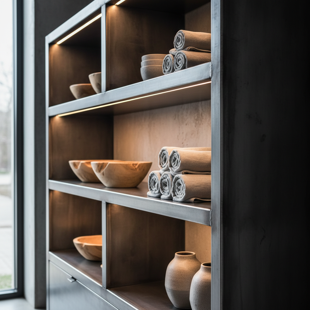 定制柜体中的暖色灯带