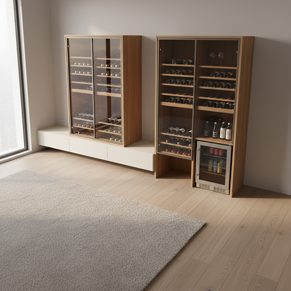不同深度酒柜的尺寸对比