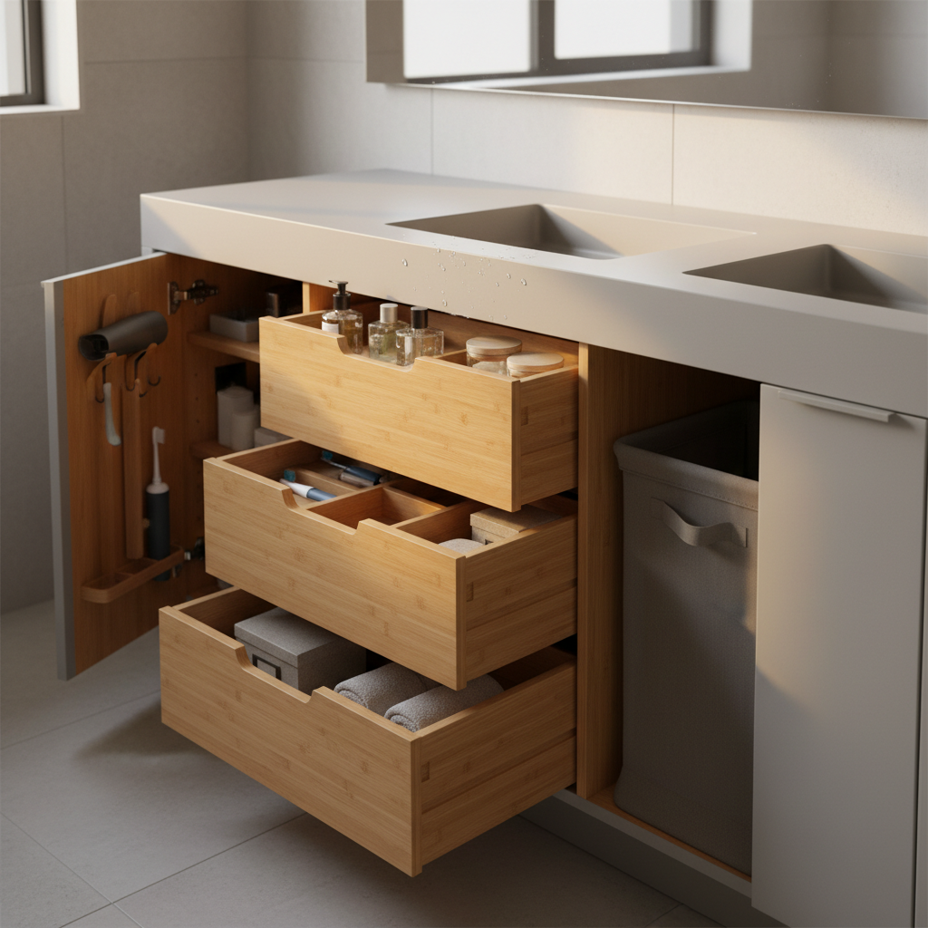 告别潮湿发霉！定制洗手台柜的防水“黑科技”与收纳极限挑战