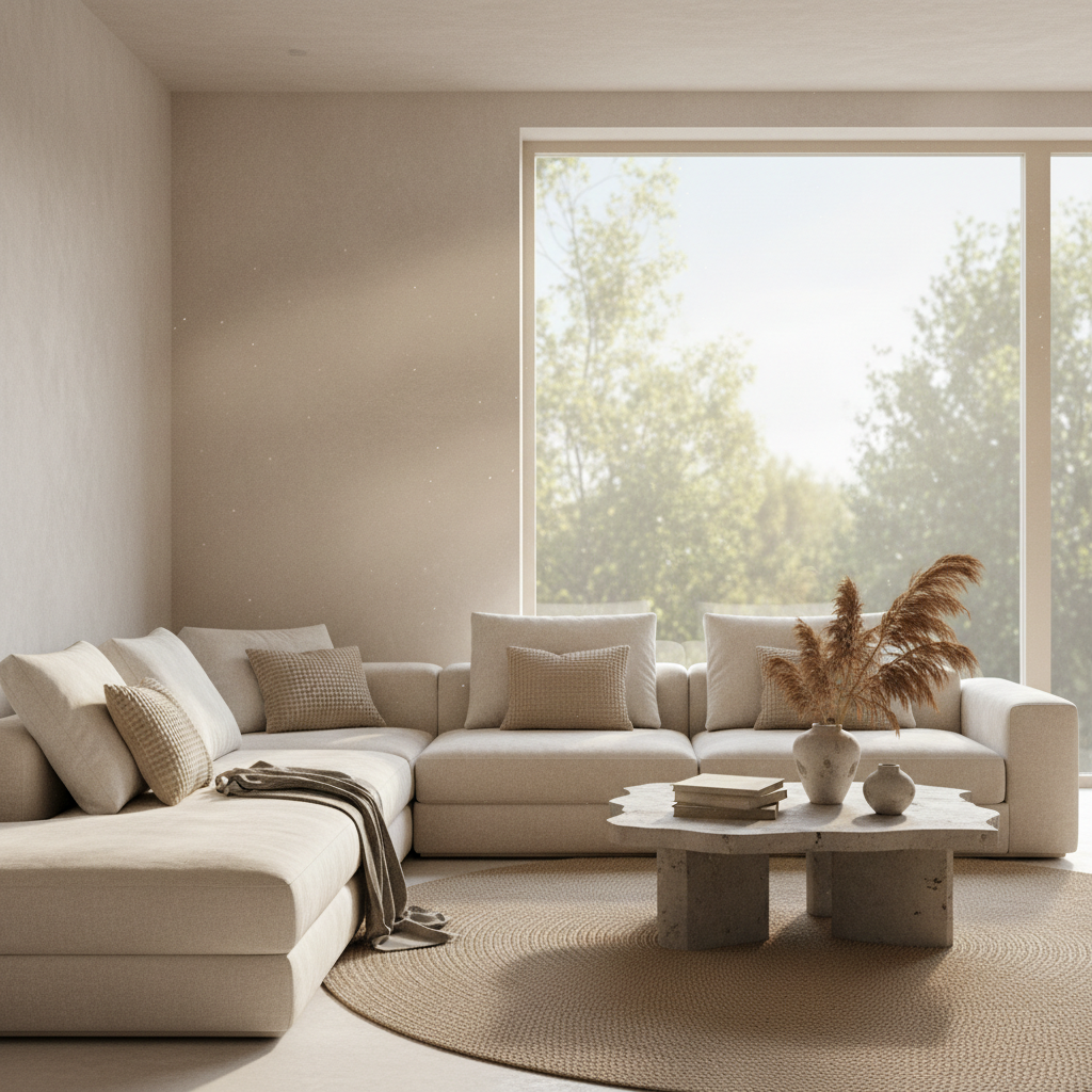 侘寂风客厅：回归本真，享受光影与自然的宁静对话 - 2