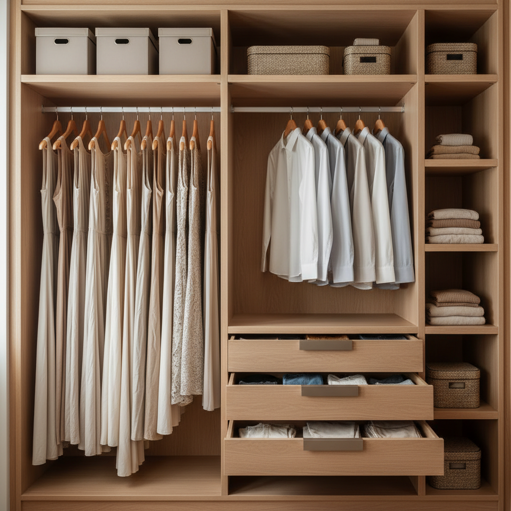 定制衣柜内部空间规划示意