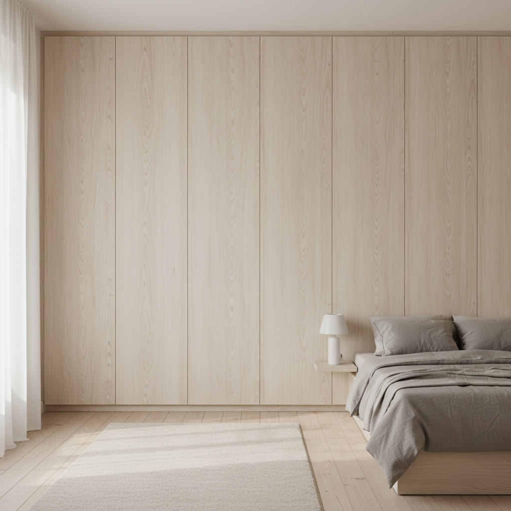 定制木纹衣柜与地板