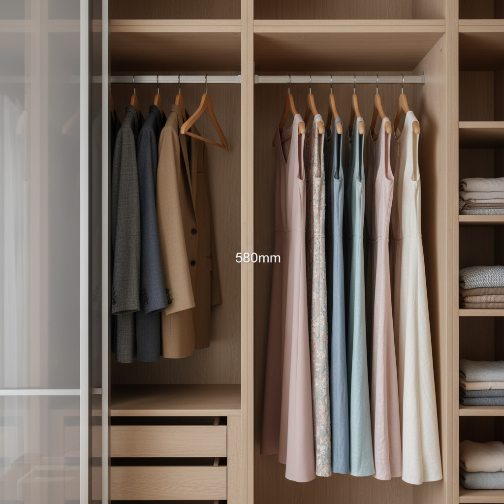 衣柜内部深度与悬挂衣物