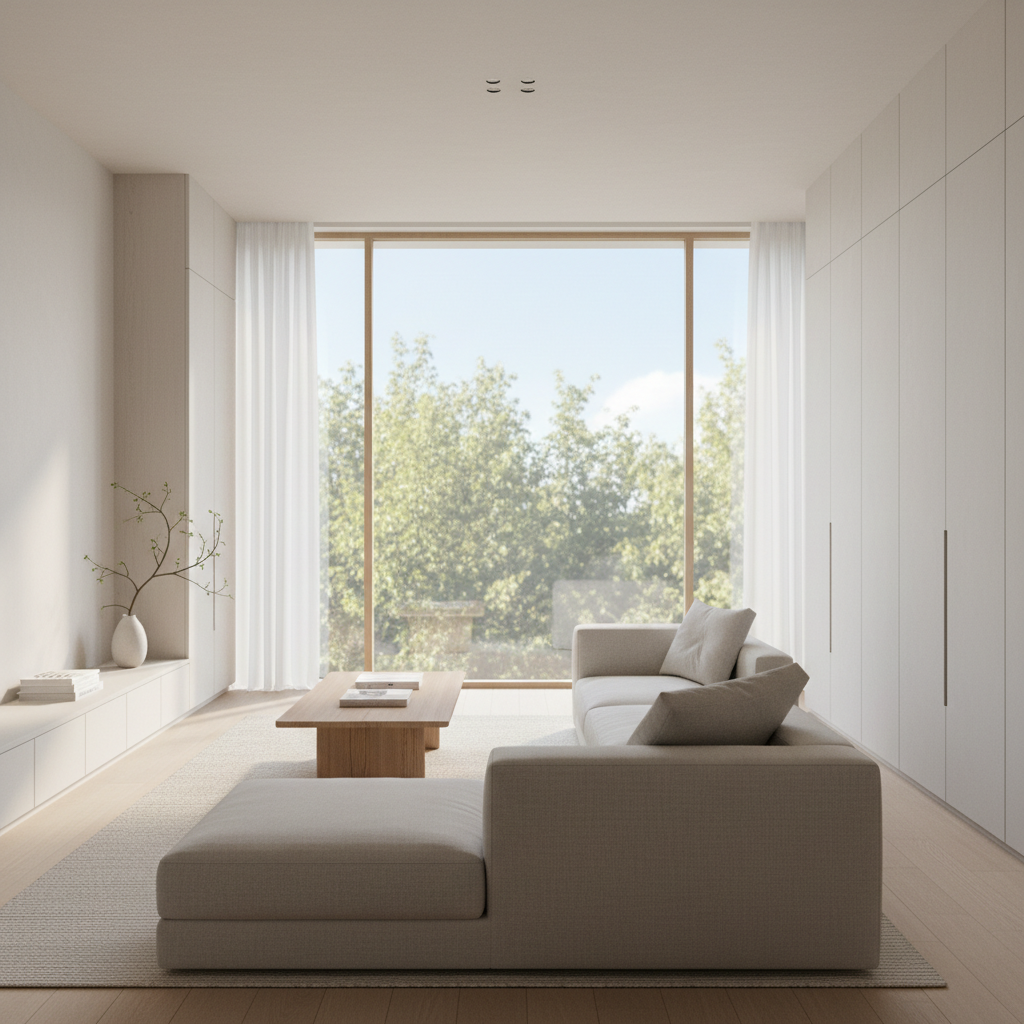 现代极简客厅：光影流转，构筑都市宁静栖所 - 2