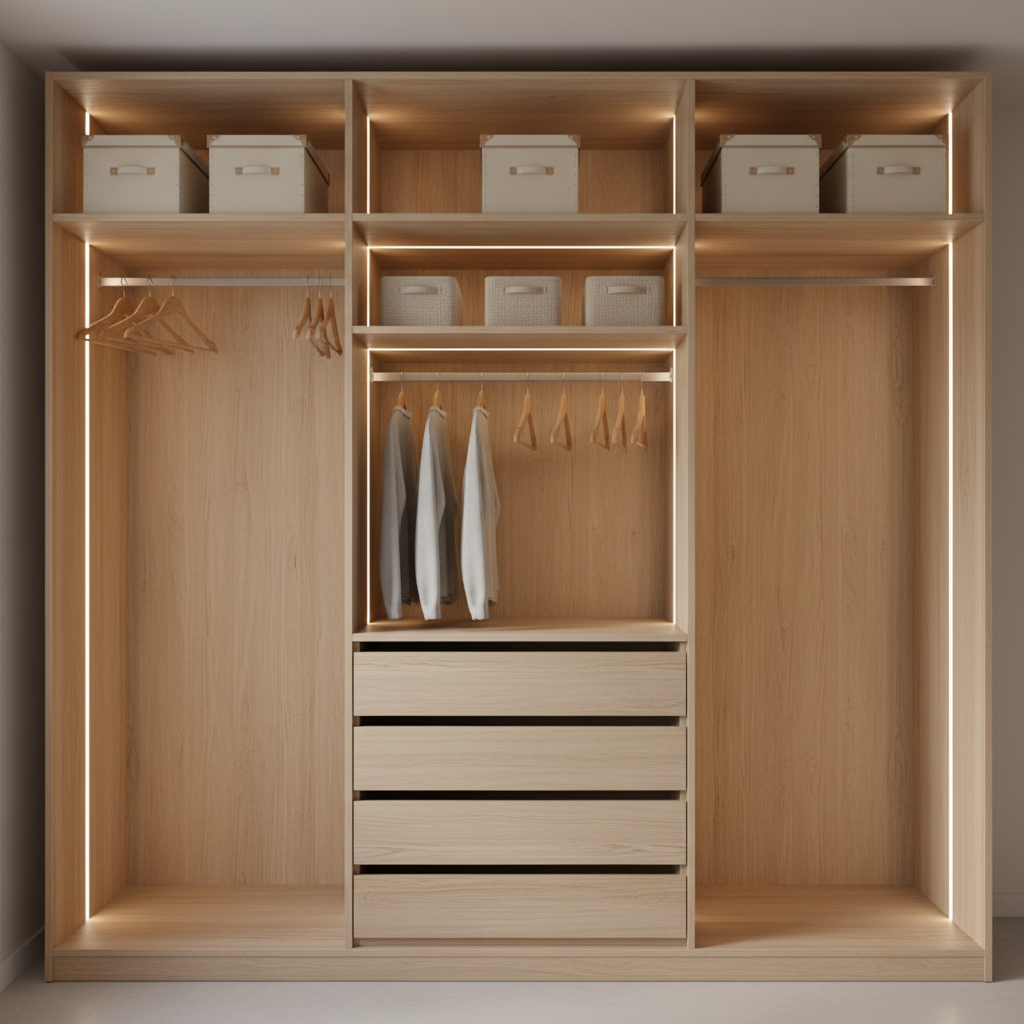 定制衣柜内部布局示意图
