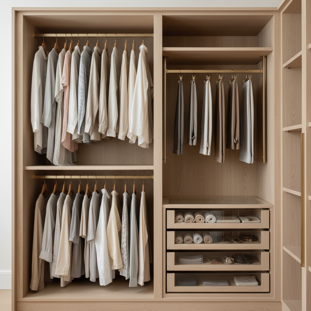 衣柜内部功能分区细节