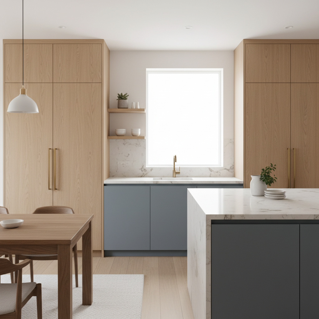 低饱和度色彩搭配的定制橱柜