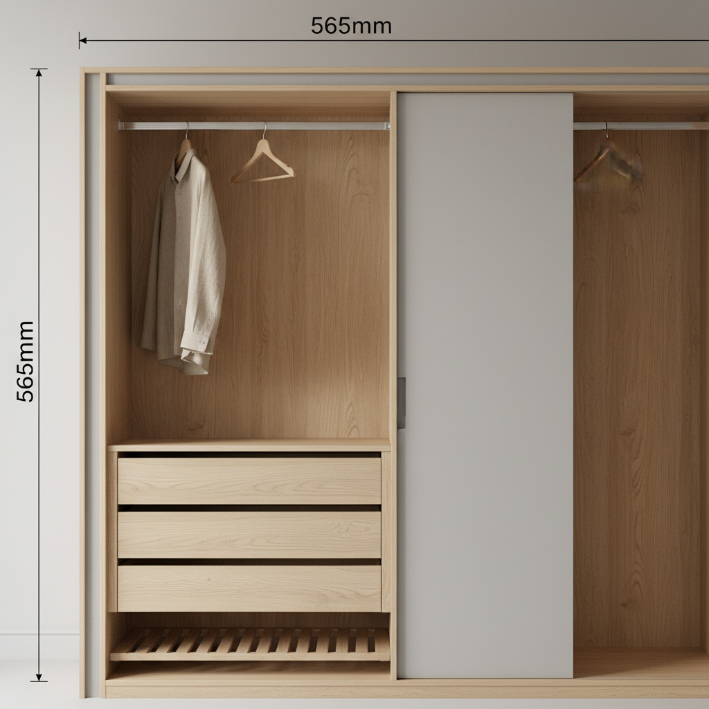 衣柜深度与挂衣空间示意图