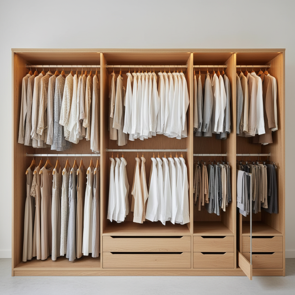 不同高度的挂衣区划分示例