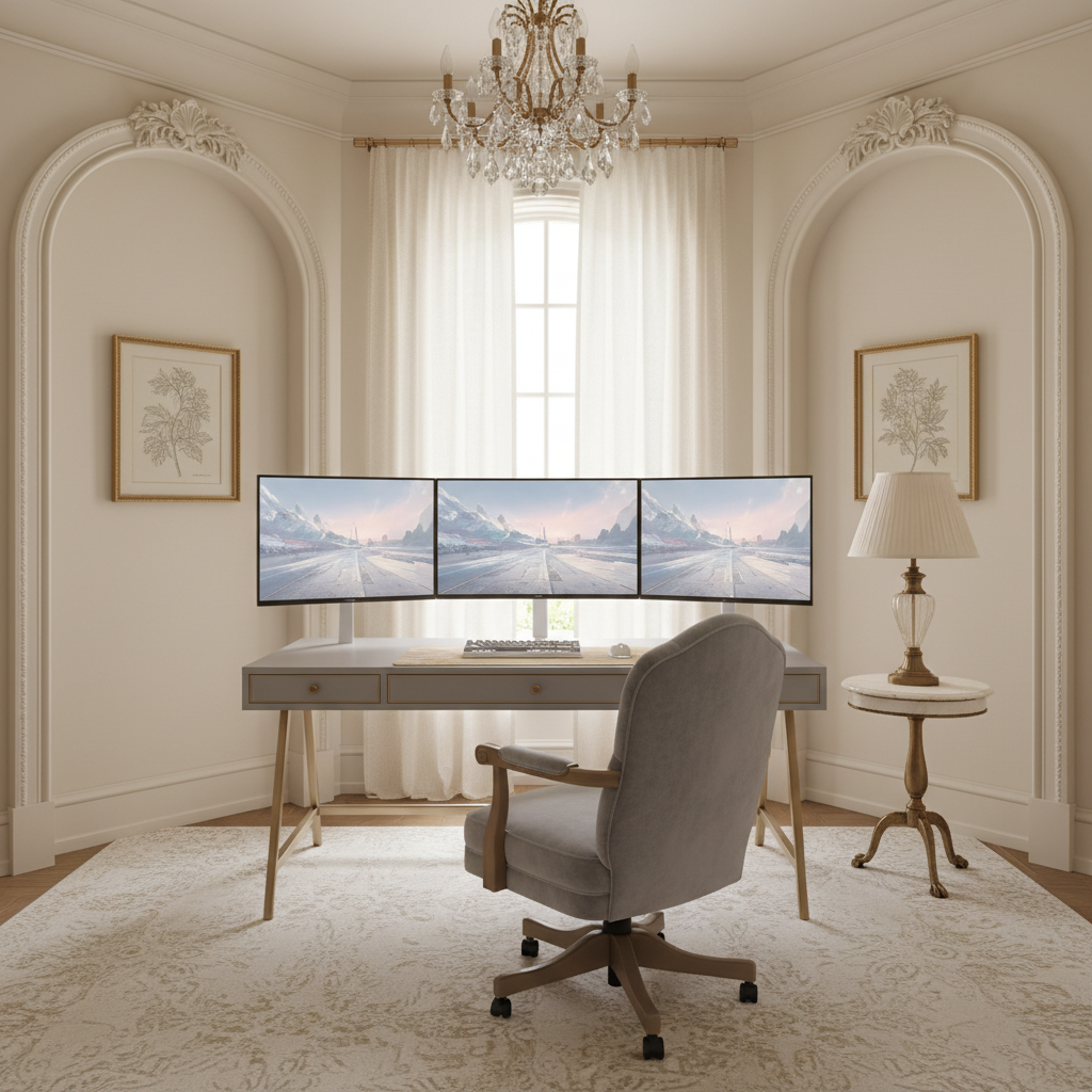 浪漫与科技交织：启蔻轻法式电竞房，尽享优雅沉浸 - 2