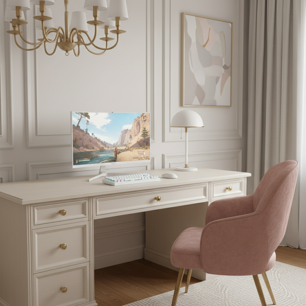 浪漫与科技的交织：轻法式电竞房，优雅格调与沉浸体验 - 3