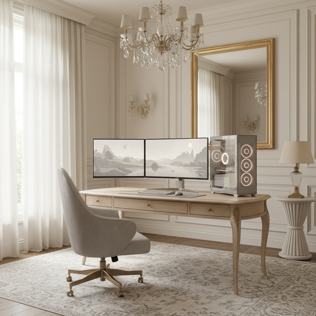 轻法式电竞空间：优雅格调与沉浸竞技的融合 - 2