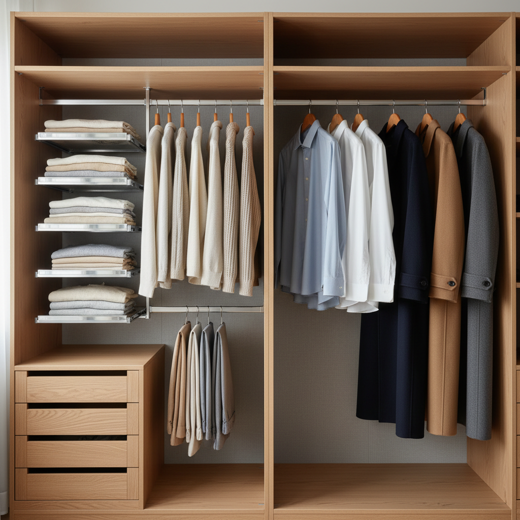 衣柜深度对比与收纳示意