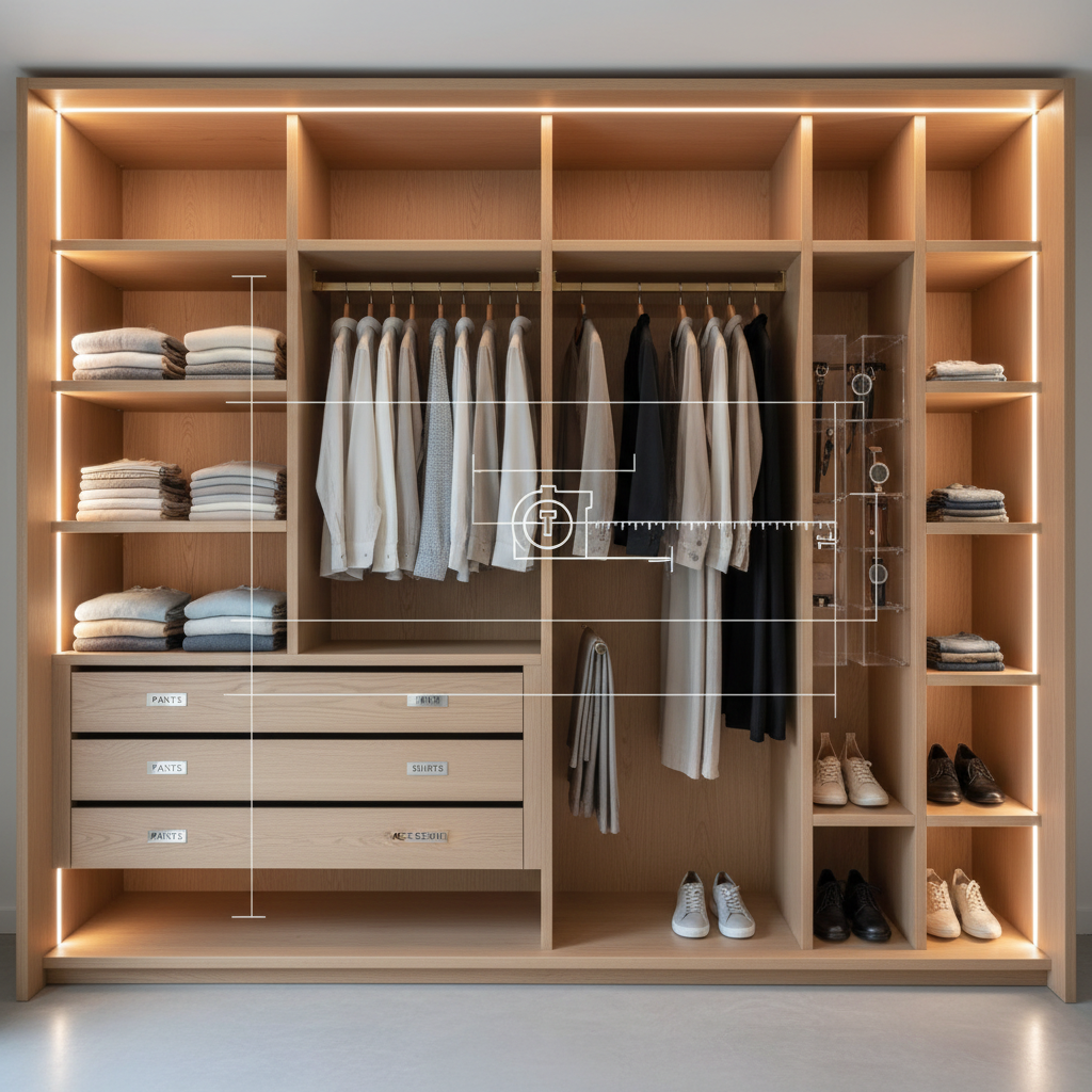 衣柜定制,尺寸规划是门“大学问”!避开这5大坑,衣物收纳翻倍!