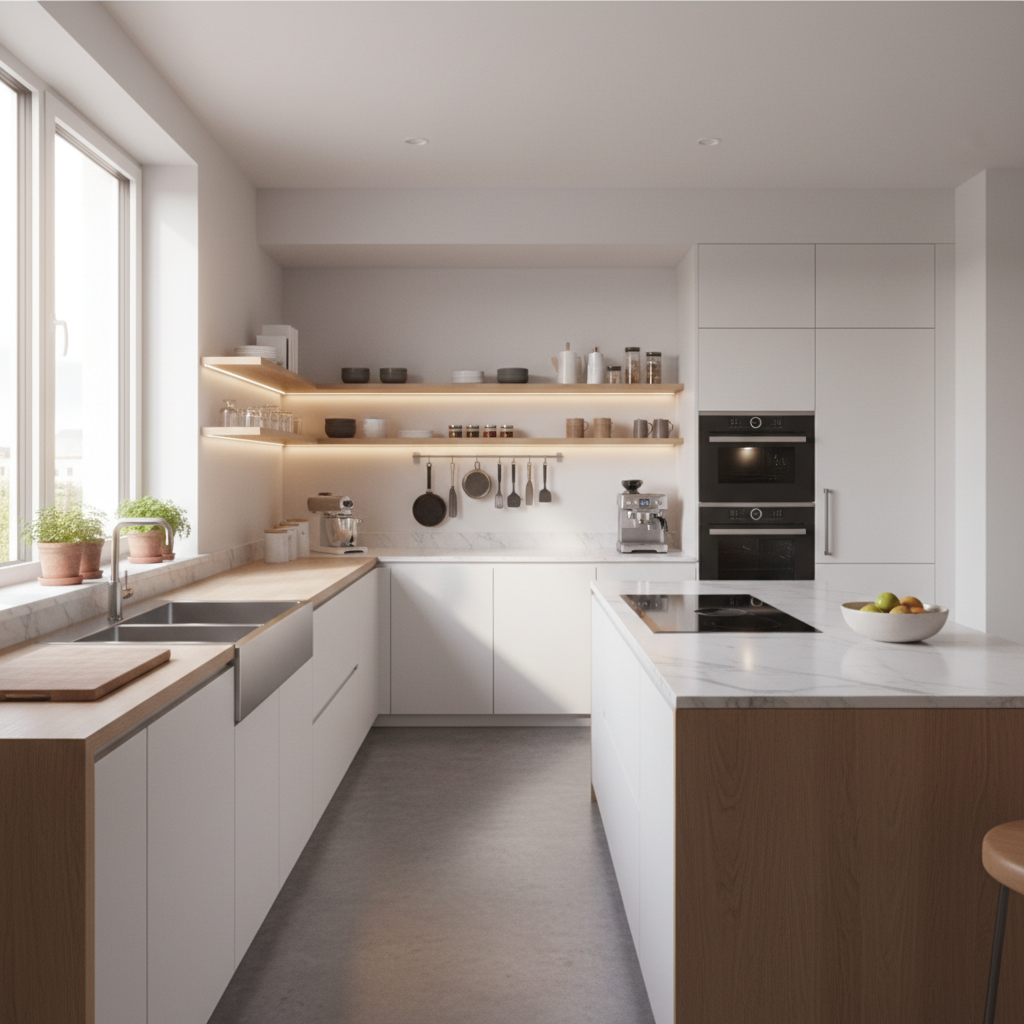 告别厨房手忙脚乱！定制橱柜“黄金三角”与五大分区设计，让烹饪效率翻倍！