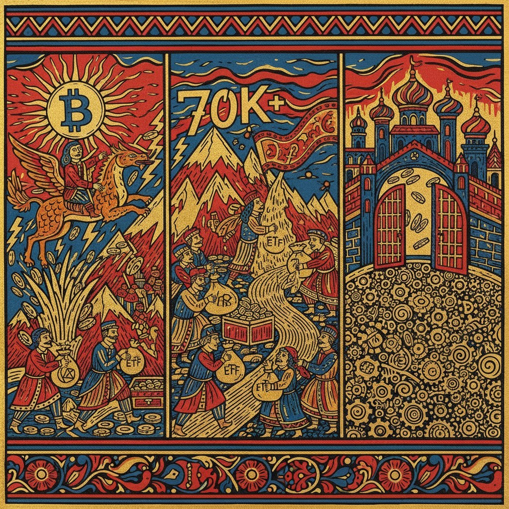 Bitcoin Surges Past $70K: ETFs Drive Institutional Crypto Inflow