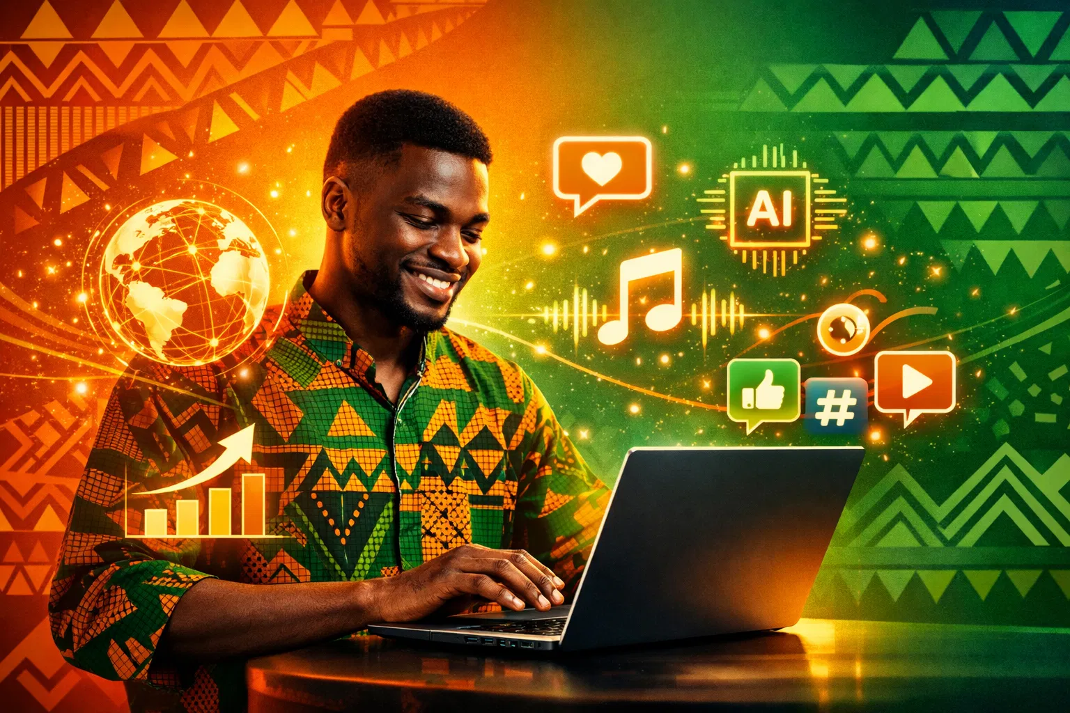 Entrepreneur africain avec technologie digitale
