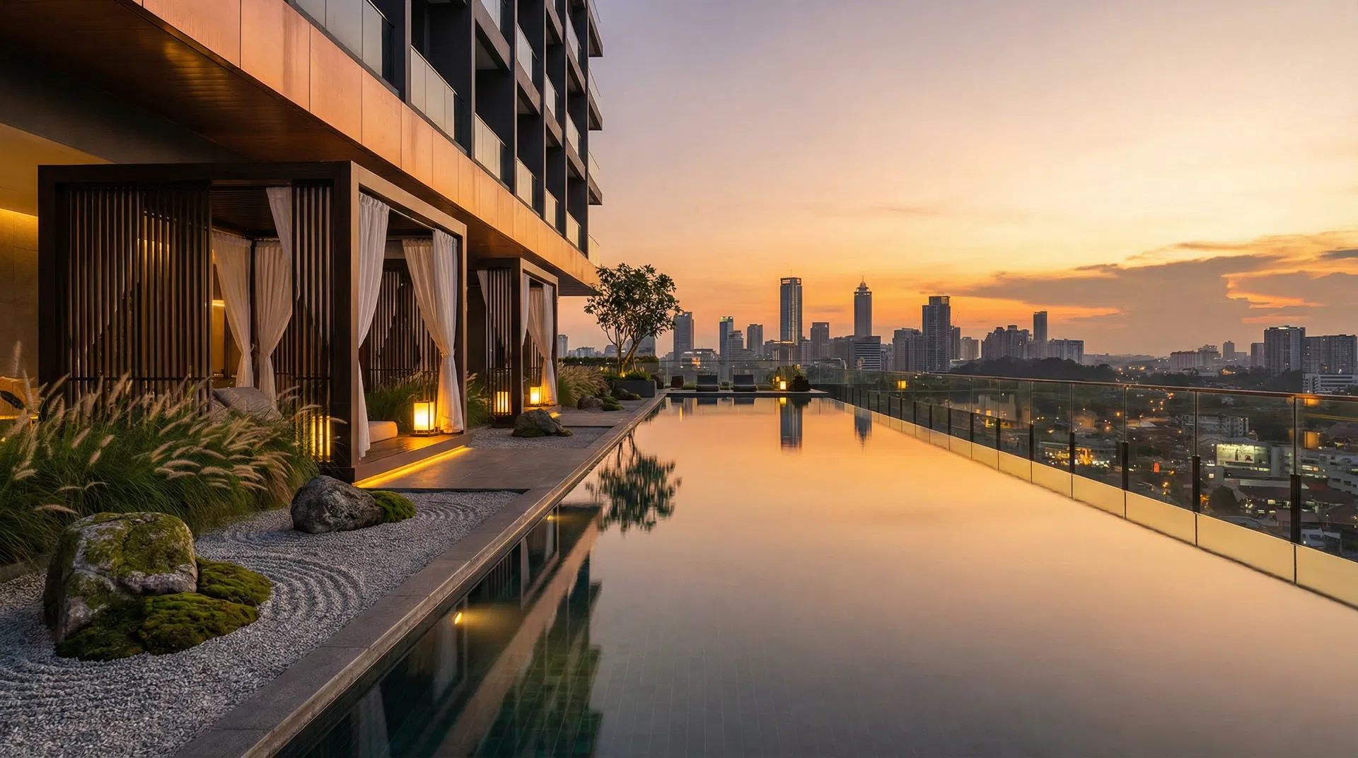 Iki-Gawa - Water: Tranquil water features create a serene corridor e