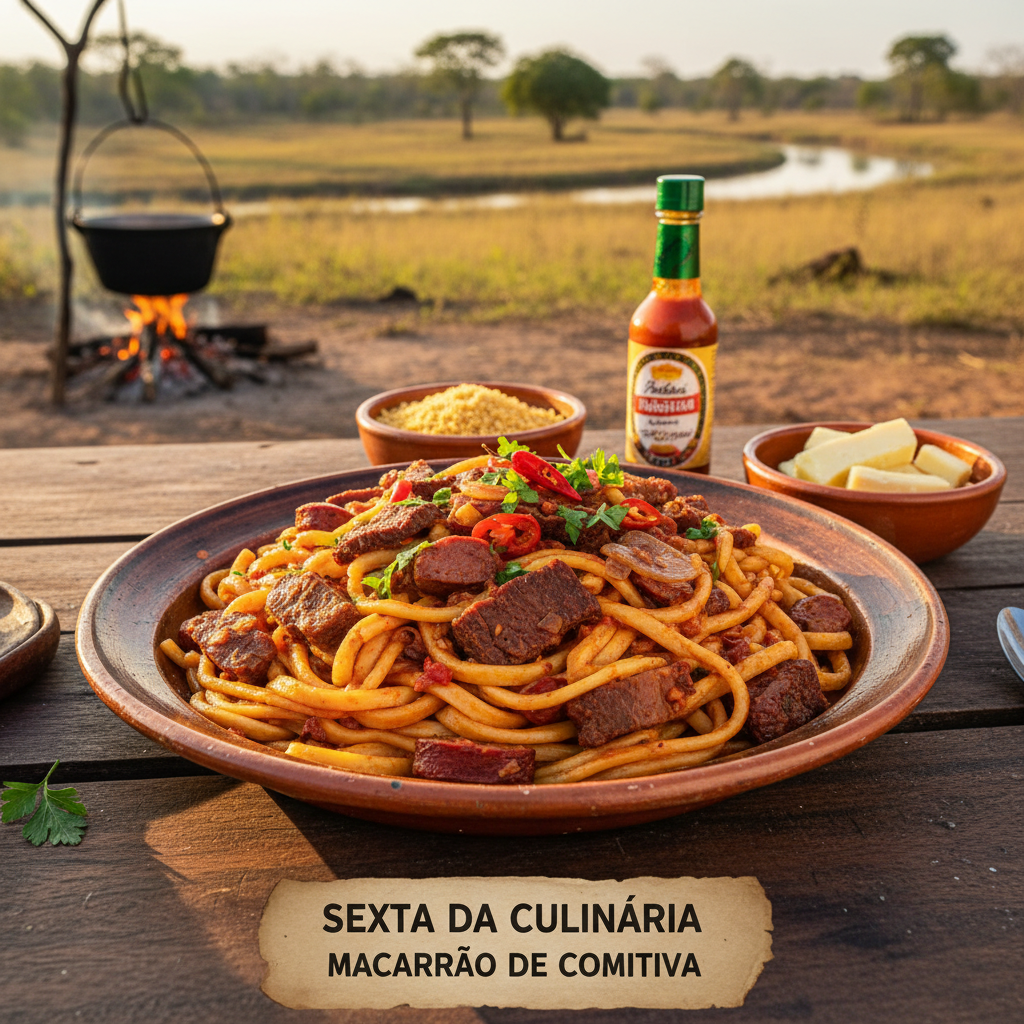 Sexta da culinária: prato típico do Pantanal, aprenda a fazer macarrão de comitiva