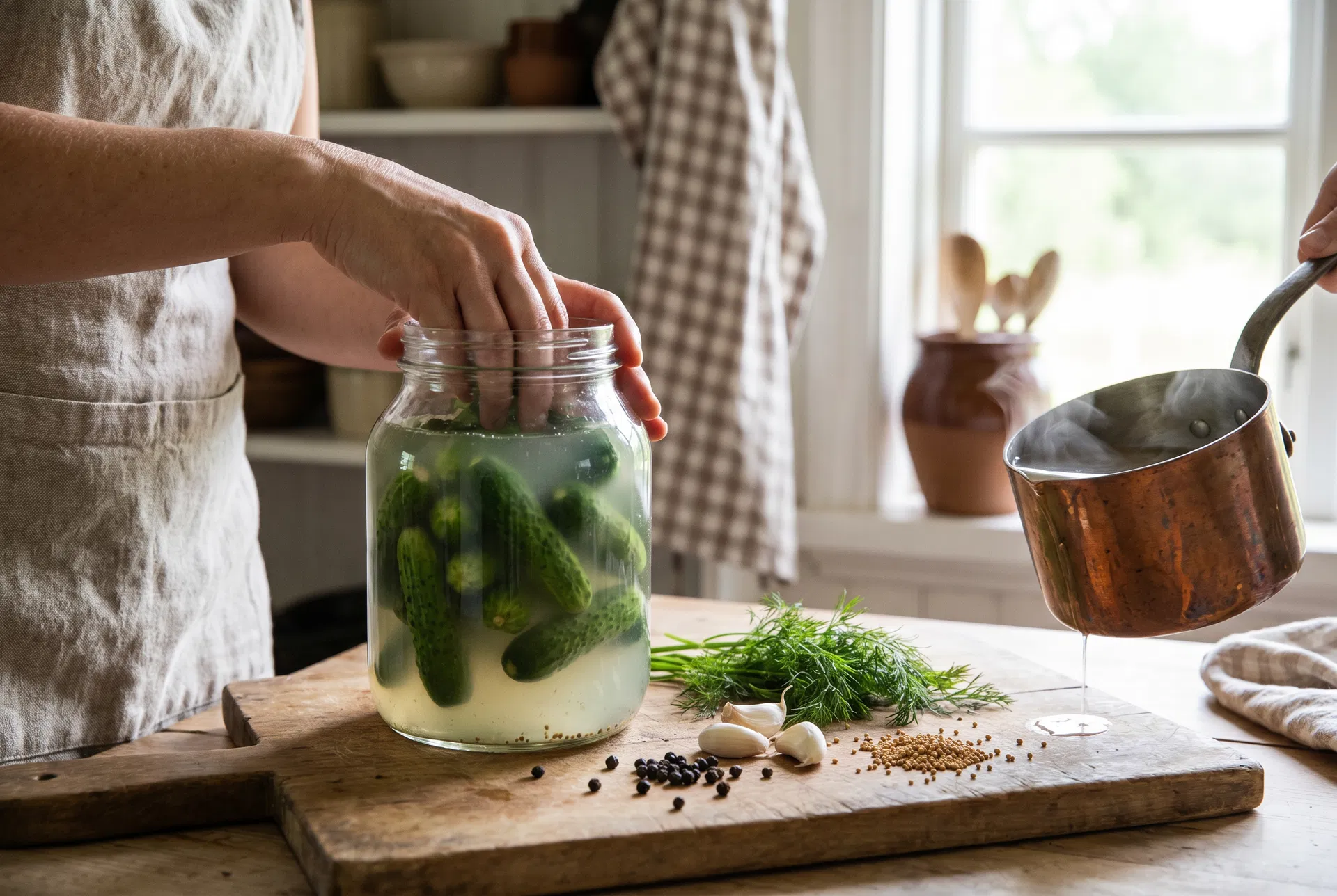 Artisan pickle making process