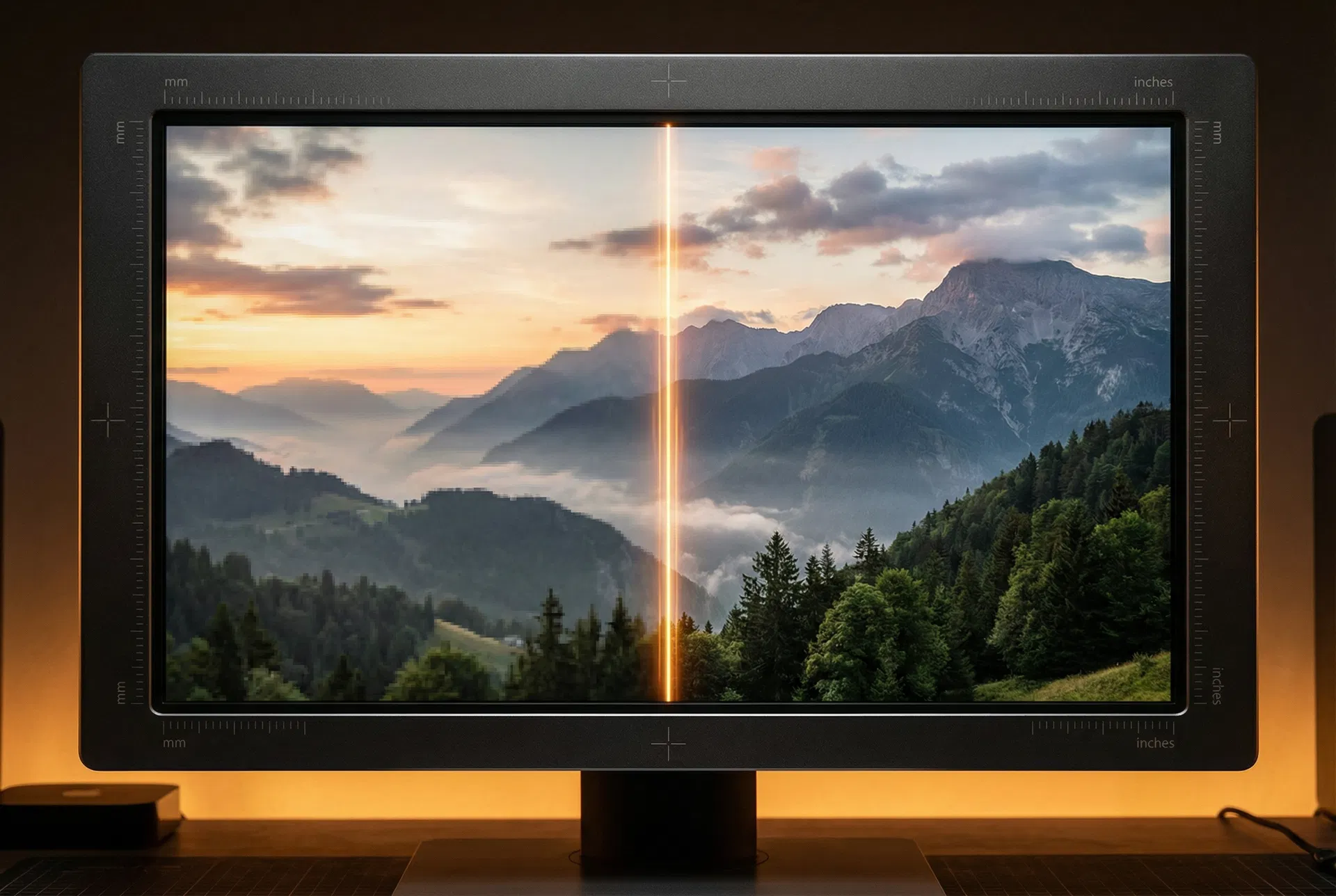 Before and after quality comparison