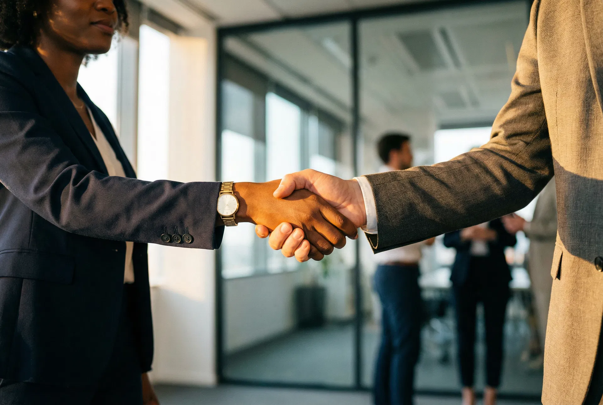 Professional handshake representing trust and partnership