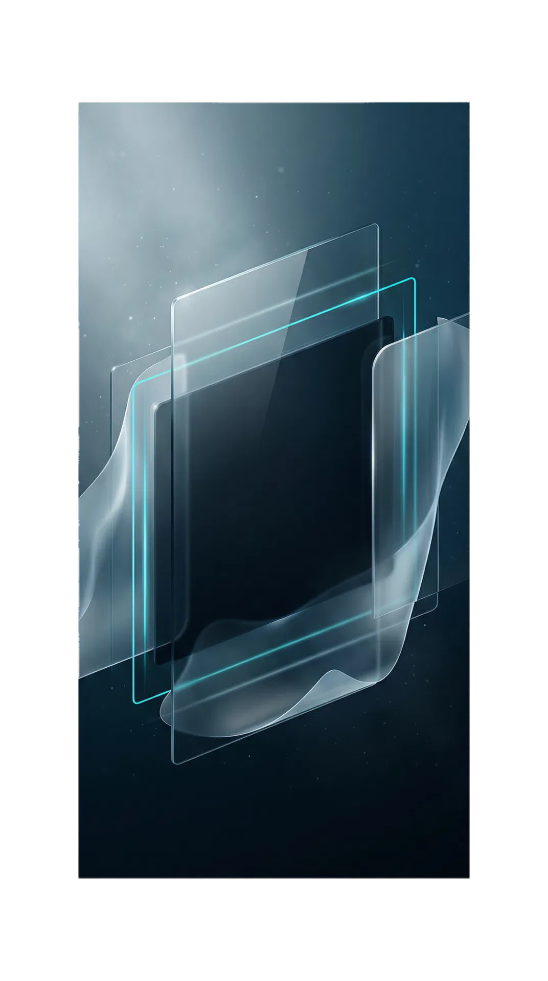 Abstract premium glass layers banner