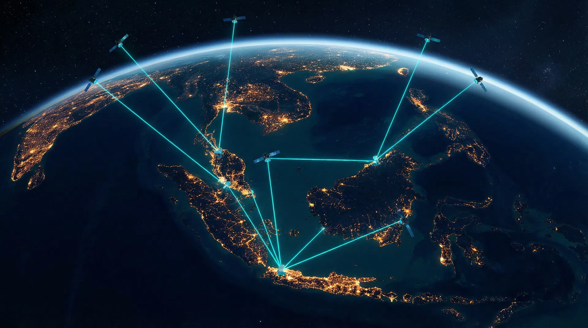 Satellite communication network over Southeast Asia