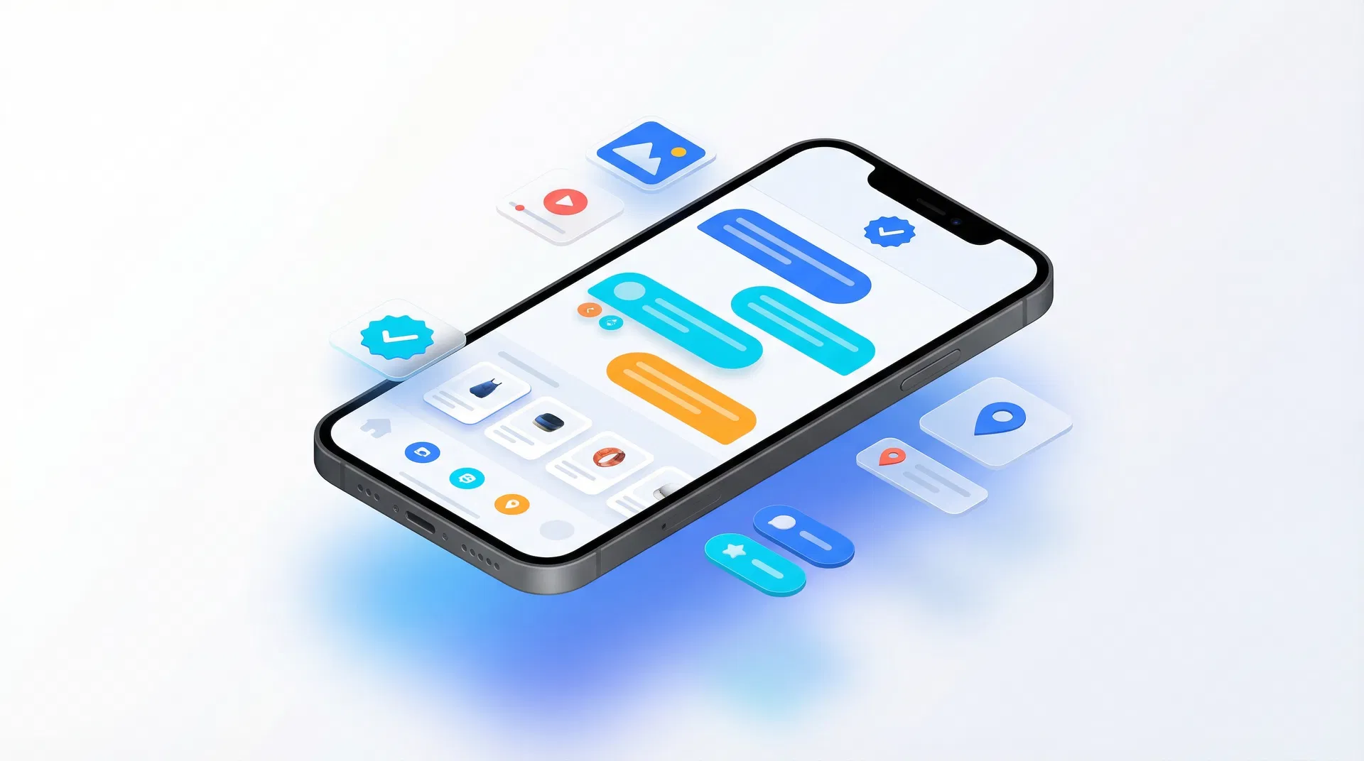 RCS Business Messaging - Interface rica com botões, carrosséis e mídia
