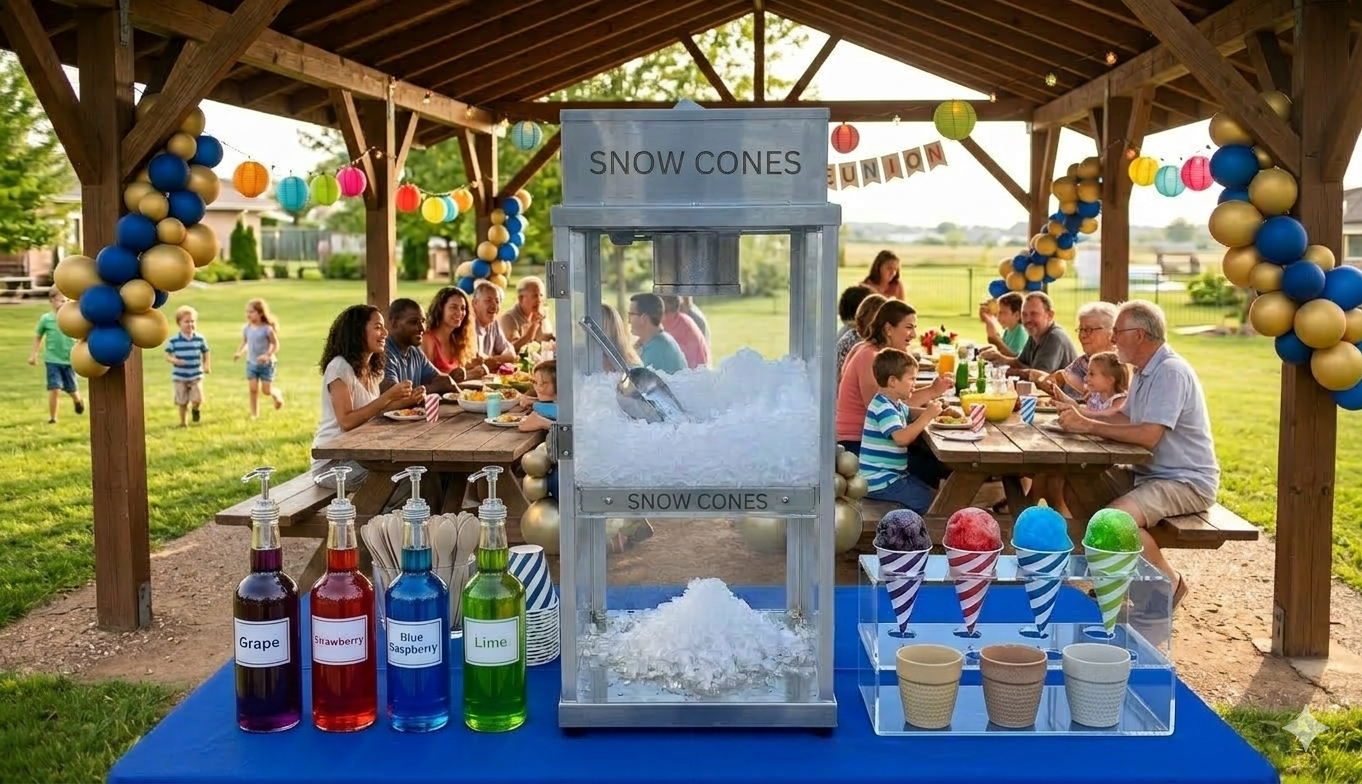 Sno Cone Machine with Supplies