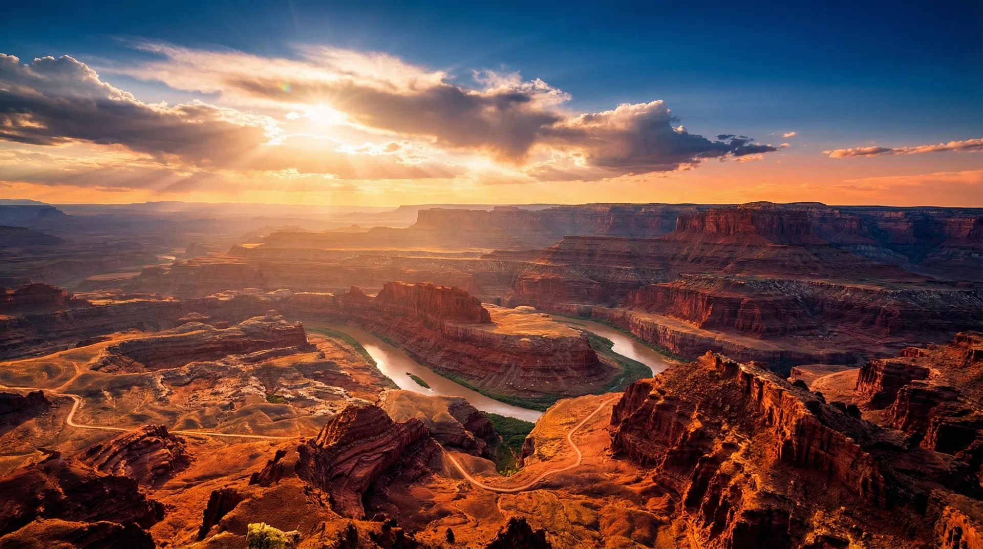 American landscape at golden hour