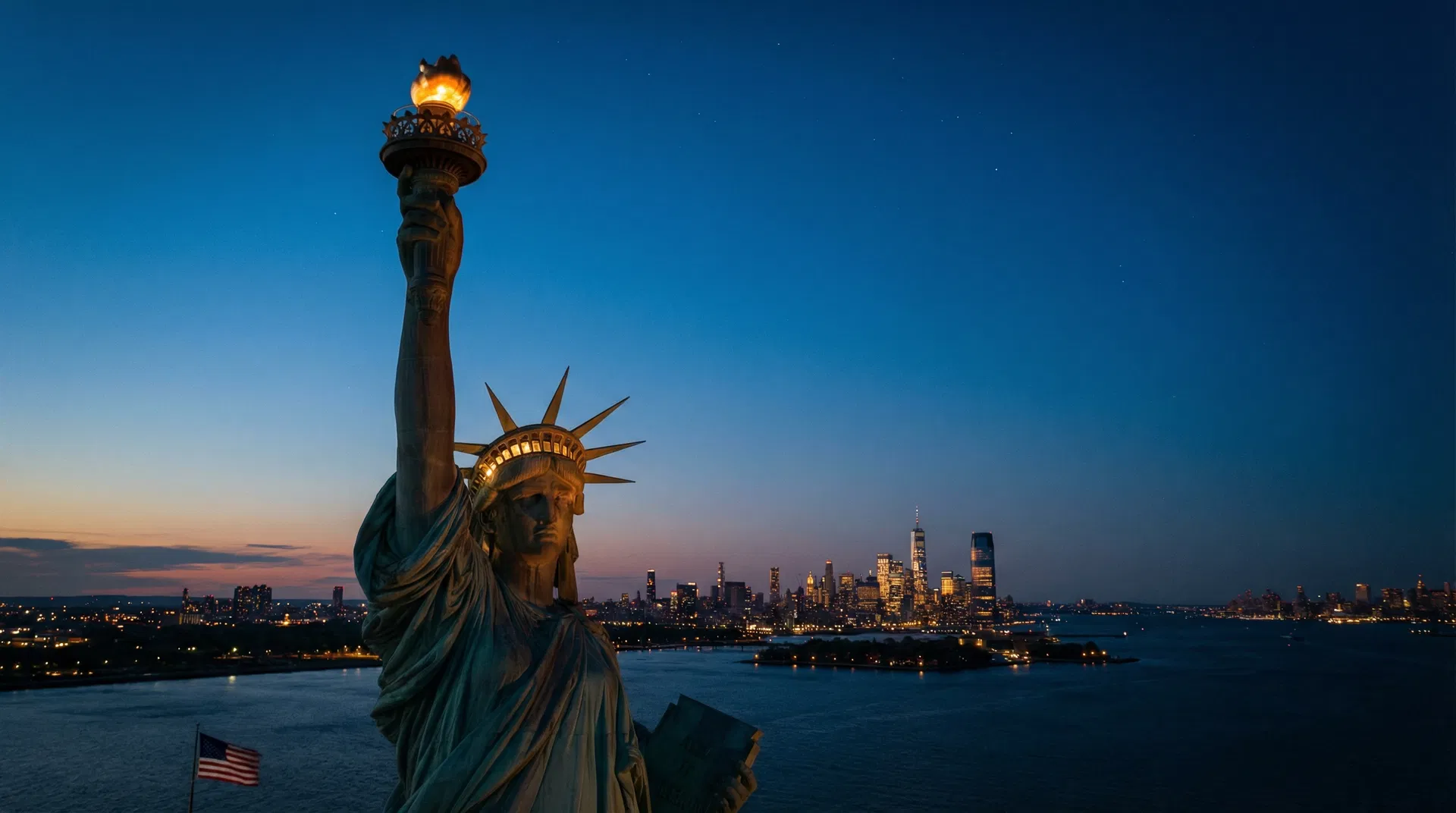 Statue of Liberty at twilight