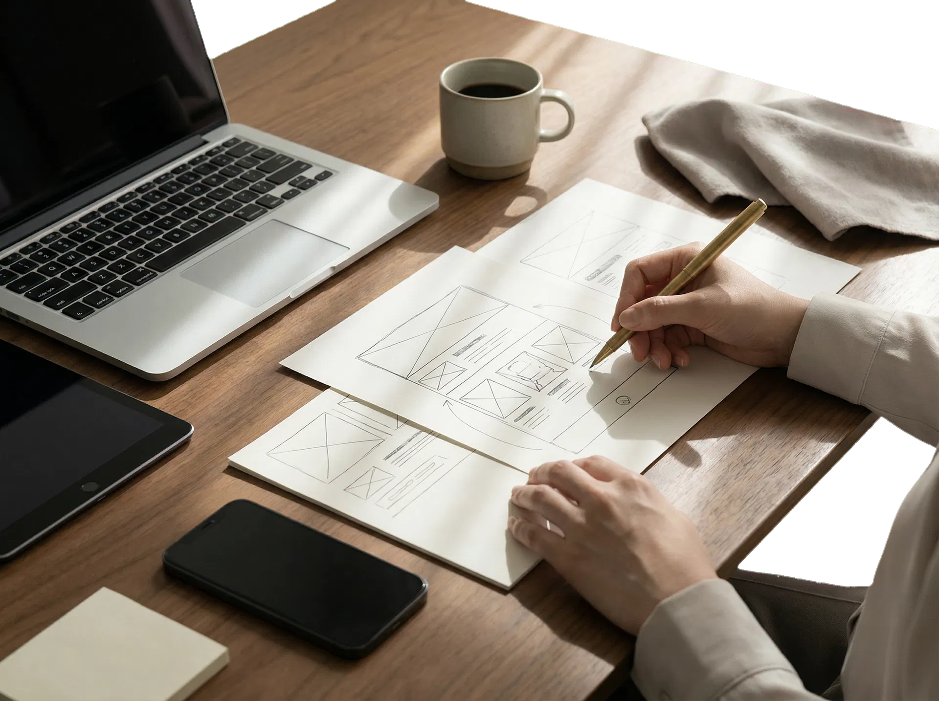 戦略設計や制作進行をイメージしたワークスペース