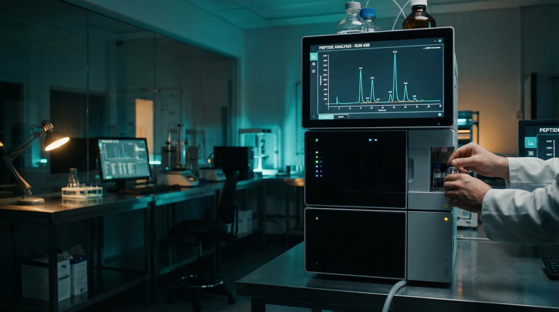 HPLC chromatography analysis equipment in laboratory