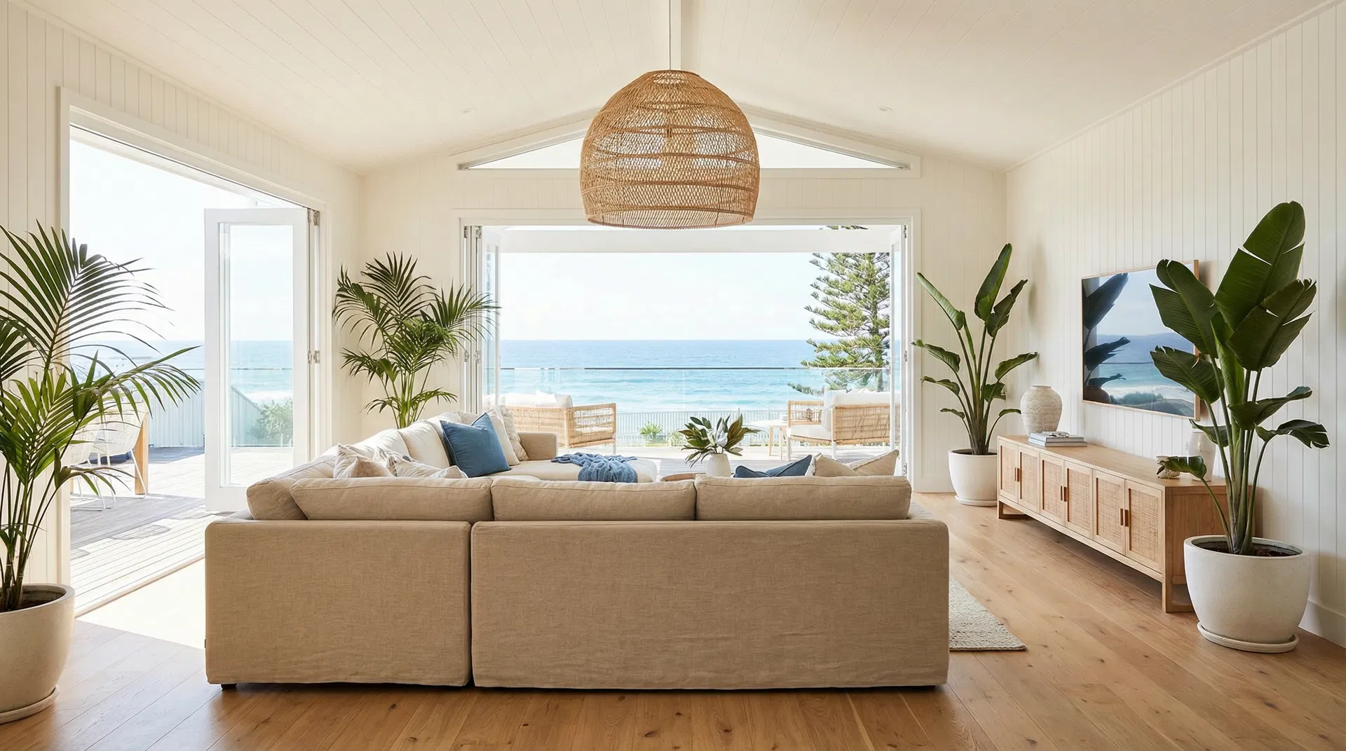 Coastal Australian living room with FOBOO designer furniture